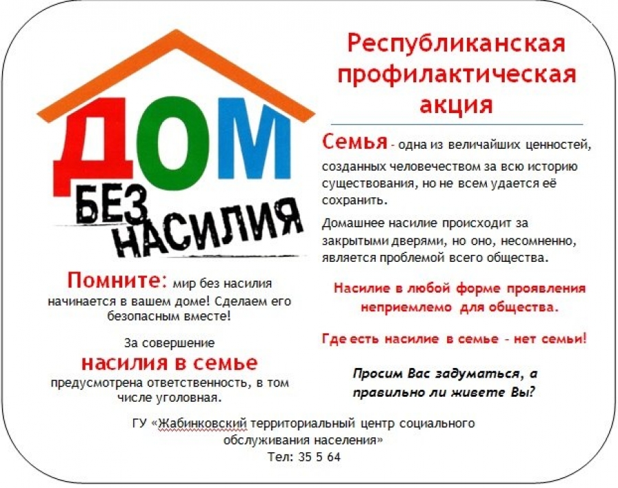 Республиканская профилактическая акция "Дом без насилия!"
